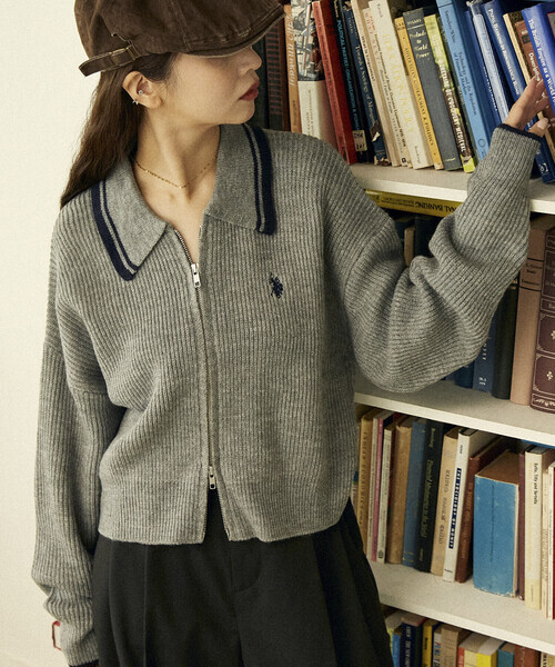 🇯🇵日本新年折扣  25秋冬 U.S. POLO ASSN × PUBLUX 聯名限定款 短版 線條針織外套