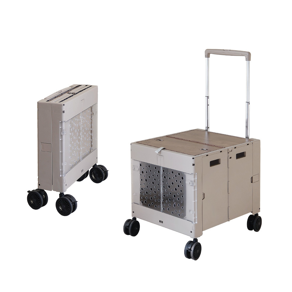 LIGFE 79L寵物摺疊購物推車-奶茶