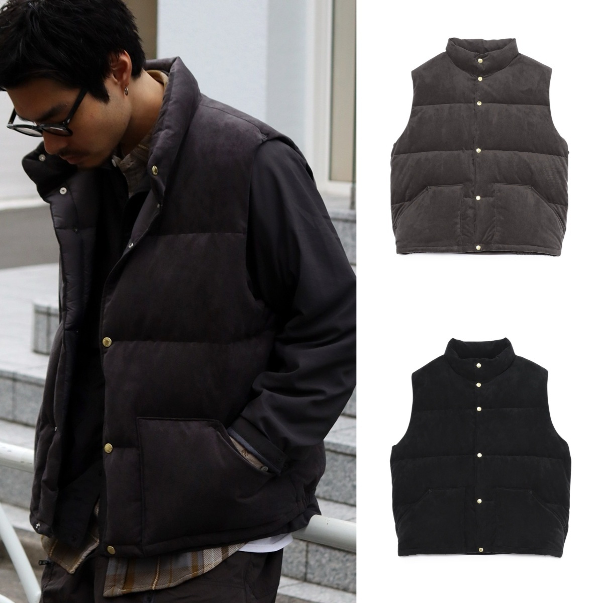 預購┃日本 TNF 紫標 Synthetic Leather Field Sierra Vest 麂皮 羽絨 背心