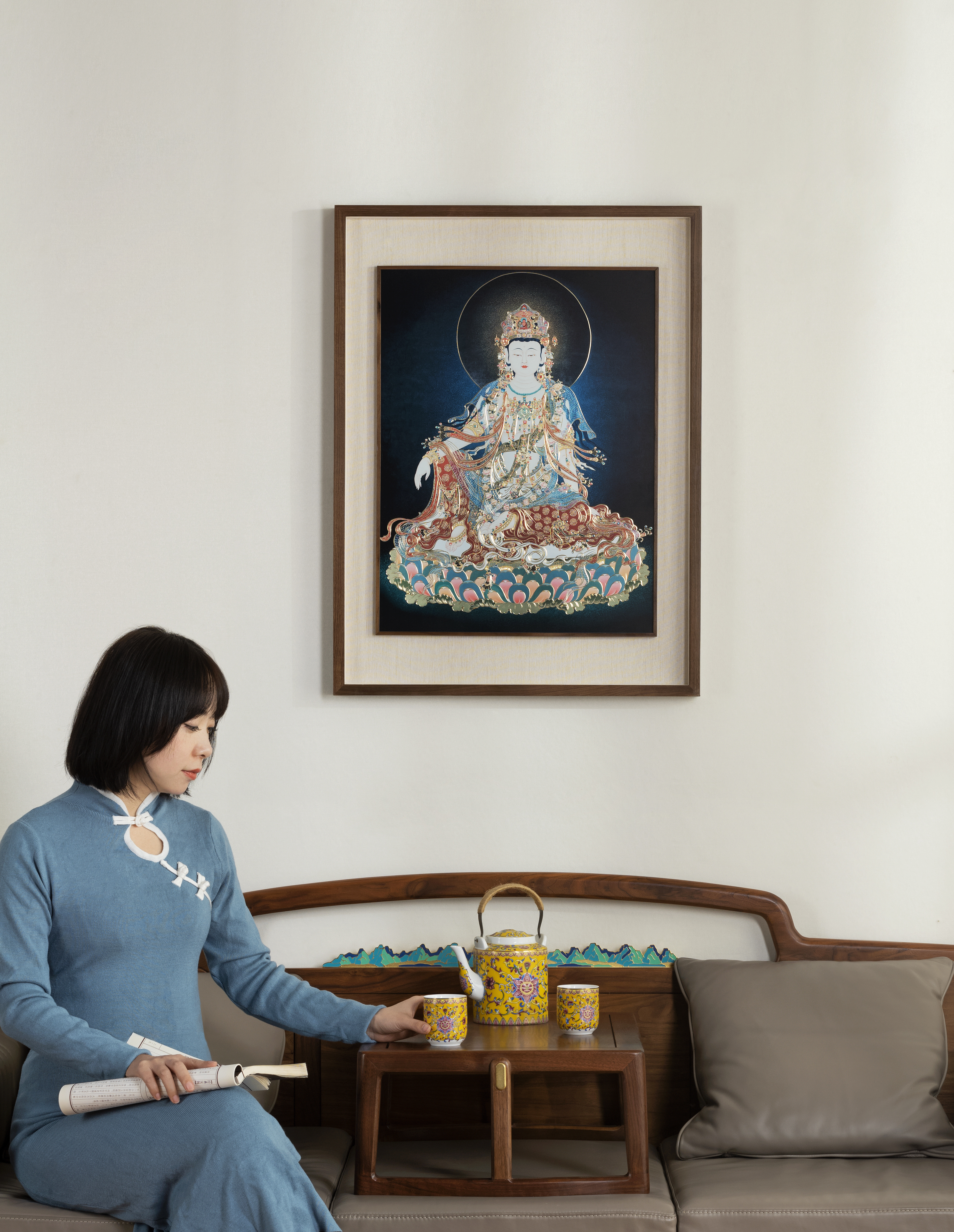 水月觀音(銅雕畫)