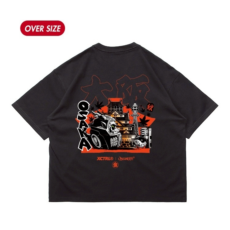 XCTRL® x BOUNCE  大阪秋達摩龍寬版短T-黑