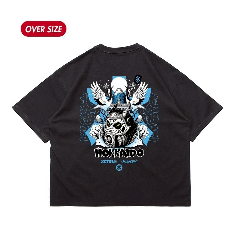XCTRL® x BOUNCE  北海道冬達摩龍寬版短T-黑