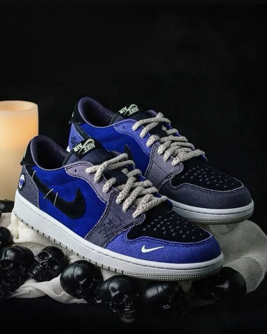 Nike Air Jordan 1 Low OG x Zion Williamson "Regency Purple and Dark Raisin" 巫毒娃娃 黑藍紫 萬聖節 刺繡小勾 聯名款 AJ1