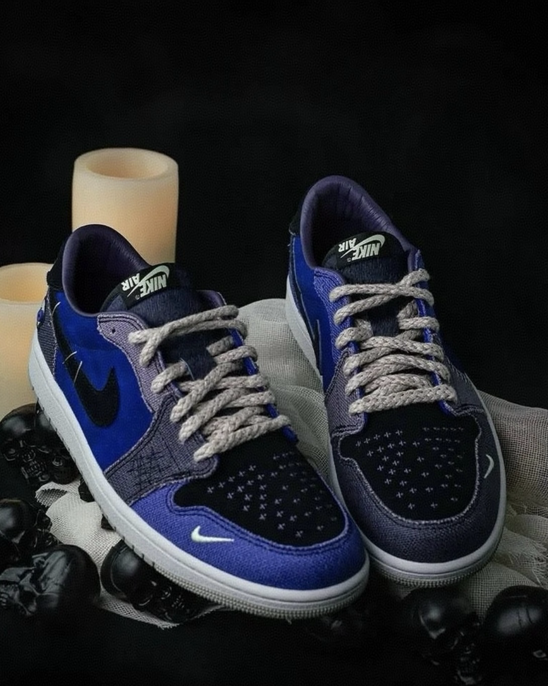 Nike Air Jordan 1 Low OG x Zion Williamson "Regency Purple and Dark Raisin" 巫毒娃娃 黑藍紫 萬聖節 刺繡小勾 聯名款 AJ1