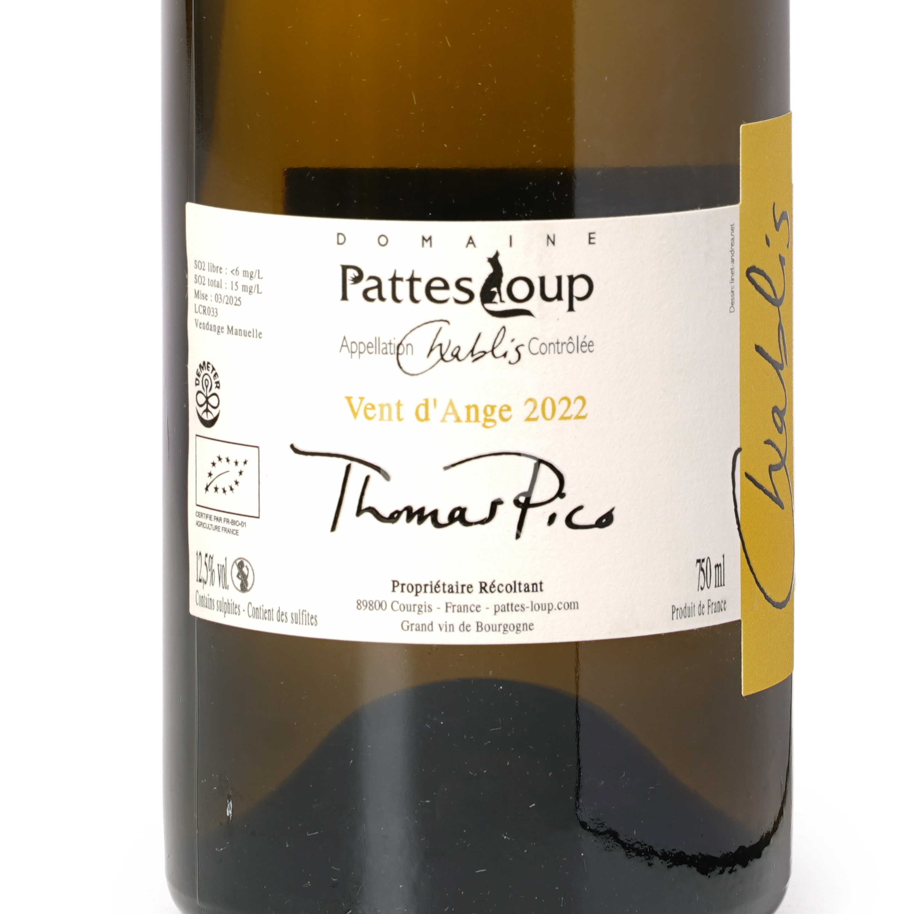 Pattes Loup Chablis Vent d'Ange Mise Tardive 2022 - 6 Bottle Pack