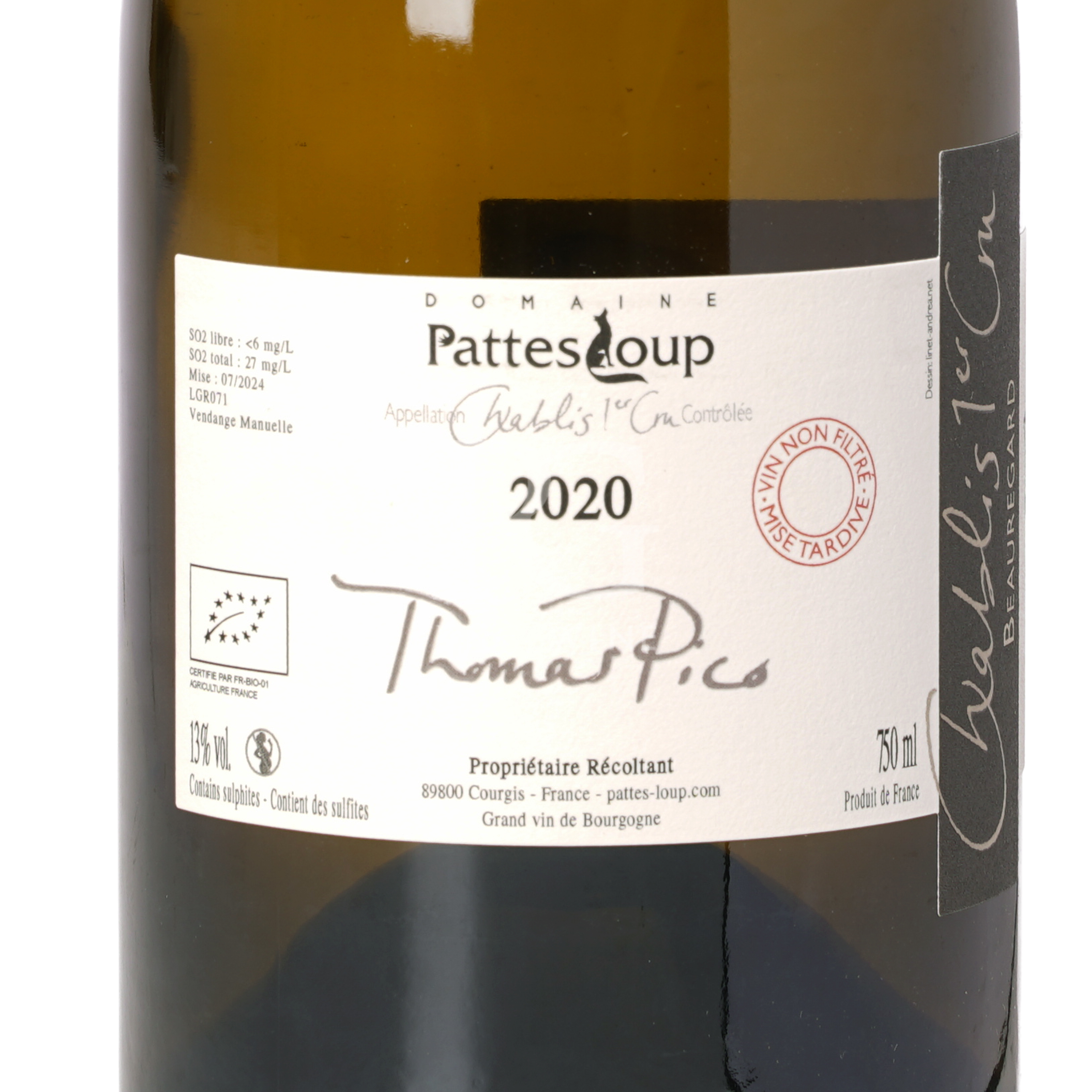 Pattes Loup Chablis 1er Cru Beauregard 2020