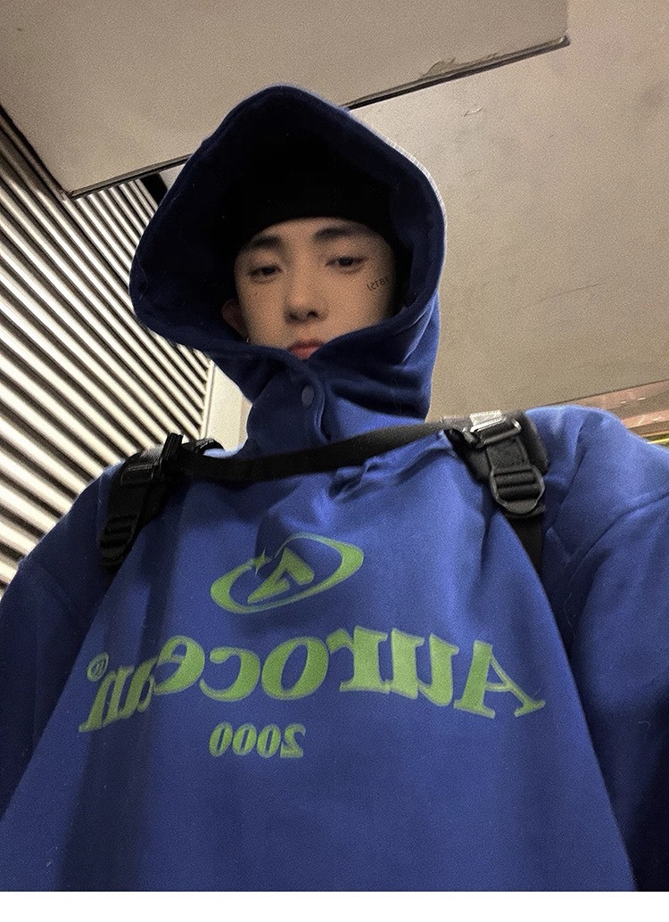 Aurocean 重磅復古 撞色 連帽衛衣