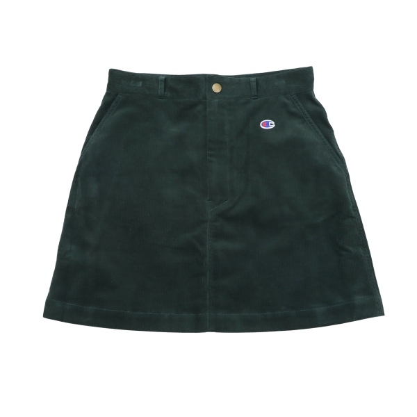 女款-CASUAL 燈芯絨A字短裙-深綠色（CW-C207-570）