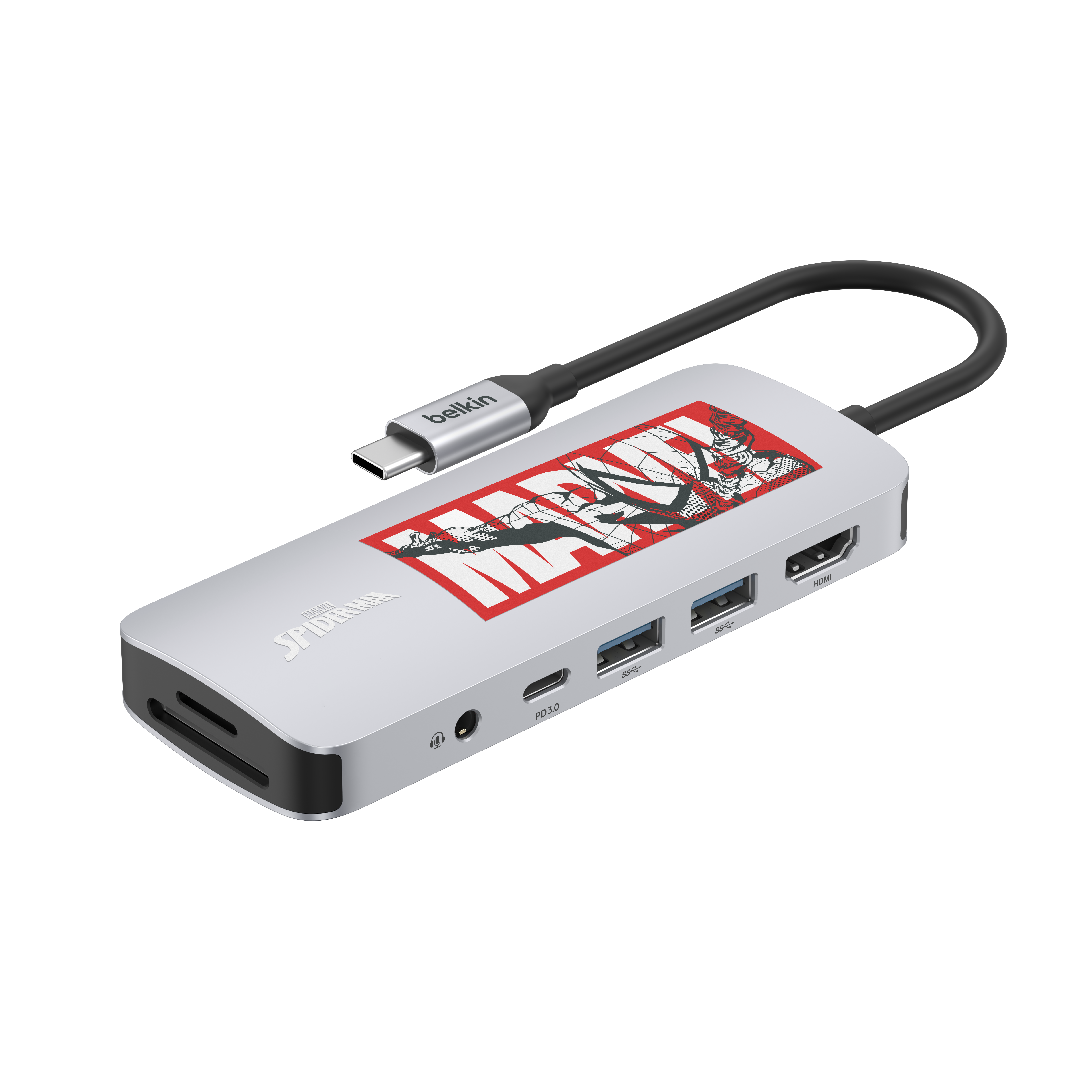 Connect USB-C 7-in-1 Multiport Hub Adapter (100W) (Spider-Man, Marvel Collection) [AVC009]