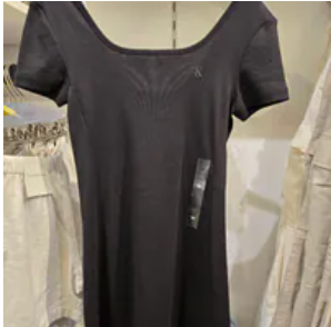 [S] CALVIN KLEIN BLACK COTTON RIB BABY TEE DRESS, SP47606642-47AB007001 (SCK794)