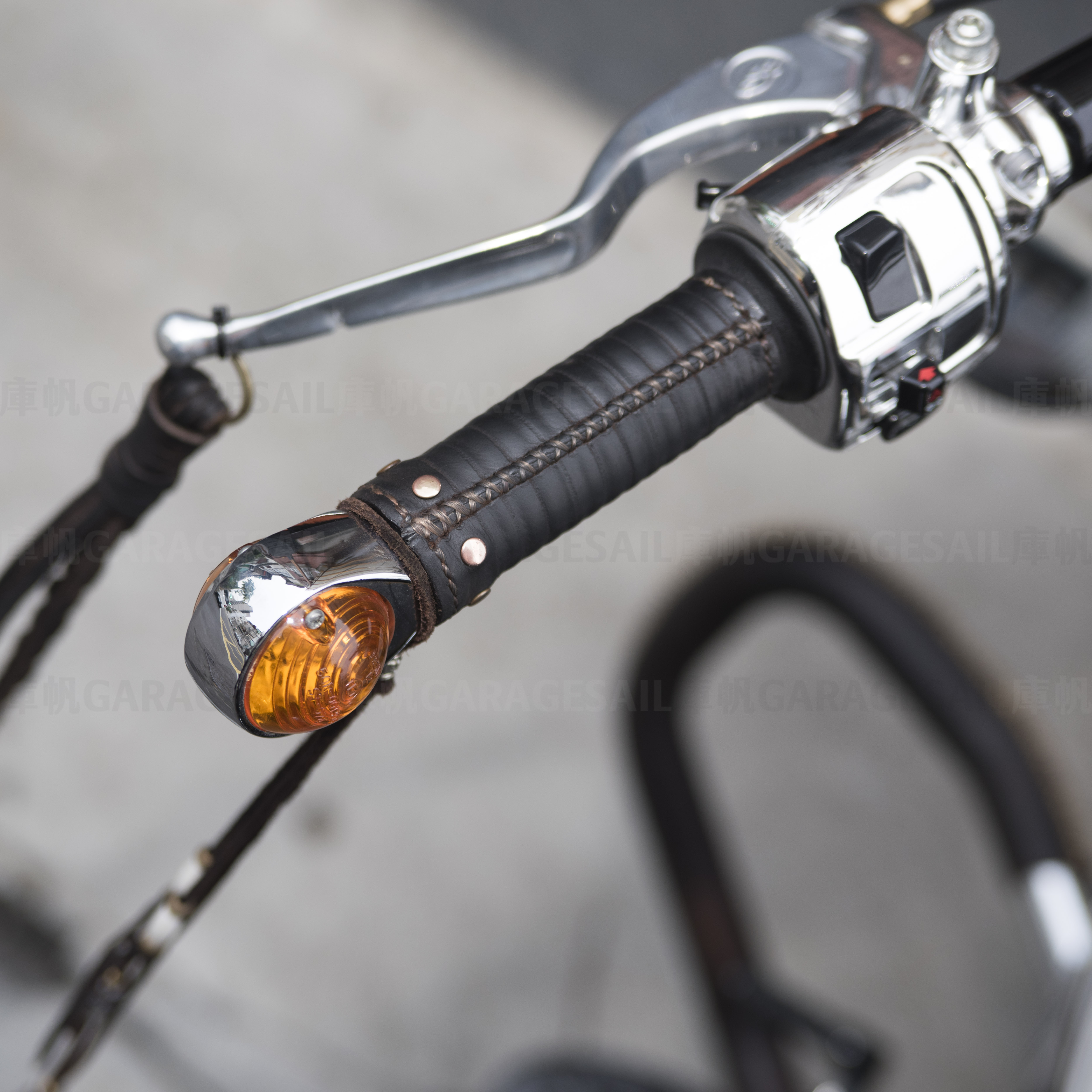 方向燈 把手端 經典圓 - 銀