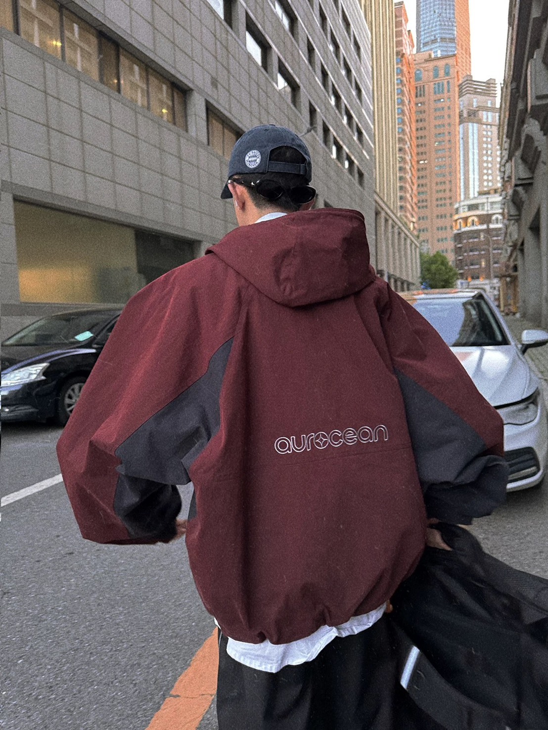 Aurocean復古 連帽 衝鋒 廓型 外套