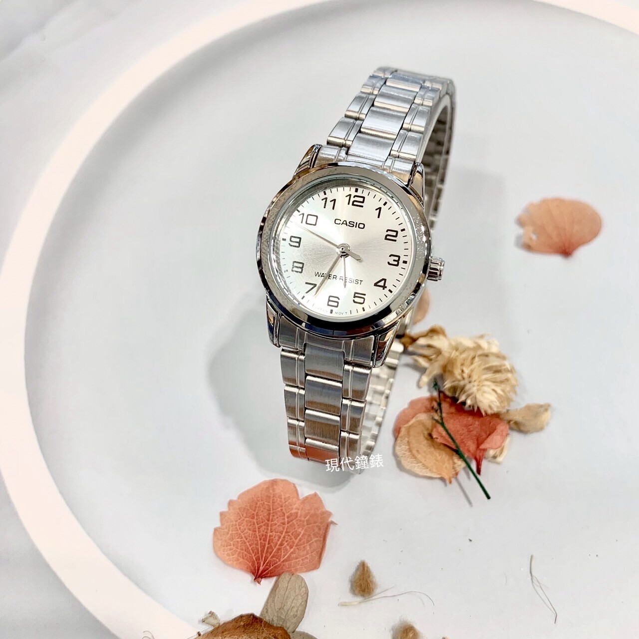 【CASIO 卡西歐】數字小女錶LTP-V001D-7B 25mm 現代鐘錶