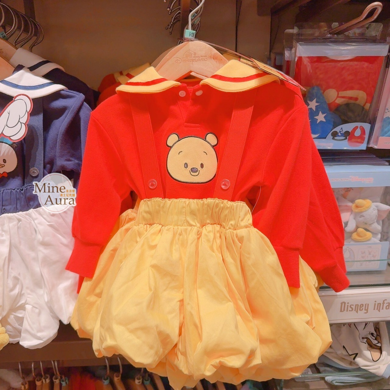 小熊維尼 Winnie the Pooh 造型 紅黃 洋裝 吊帶裙 嬰兒用品 -香港迪士尼樂園