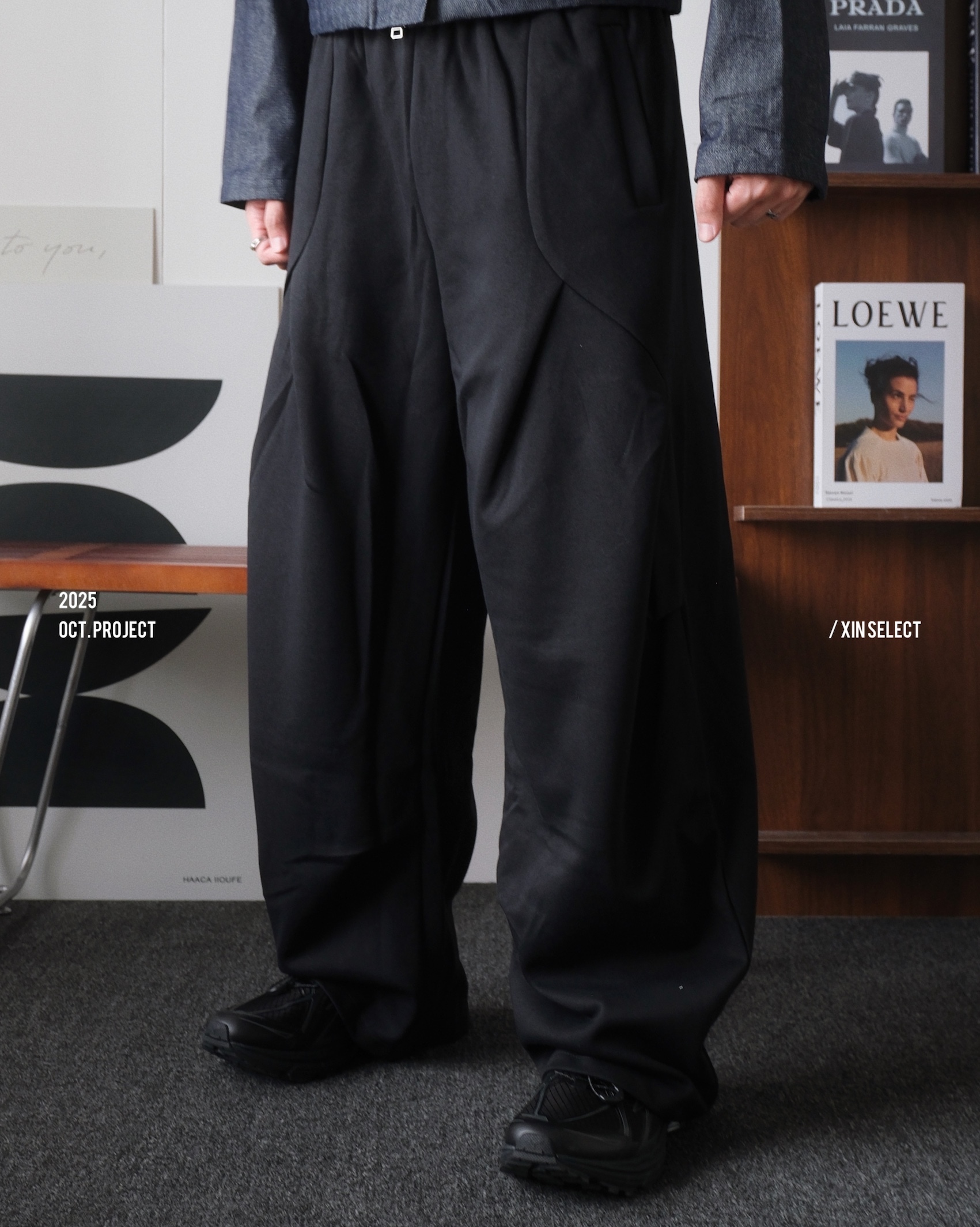 <超級帥> IVORY 基礎 側抓皺 線條 皺褶 棉褲 兩色 HK0049