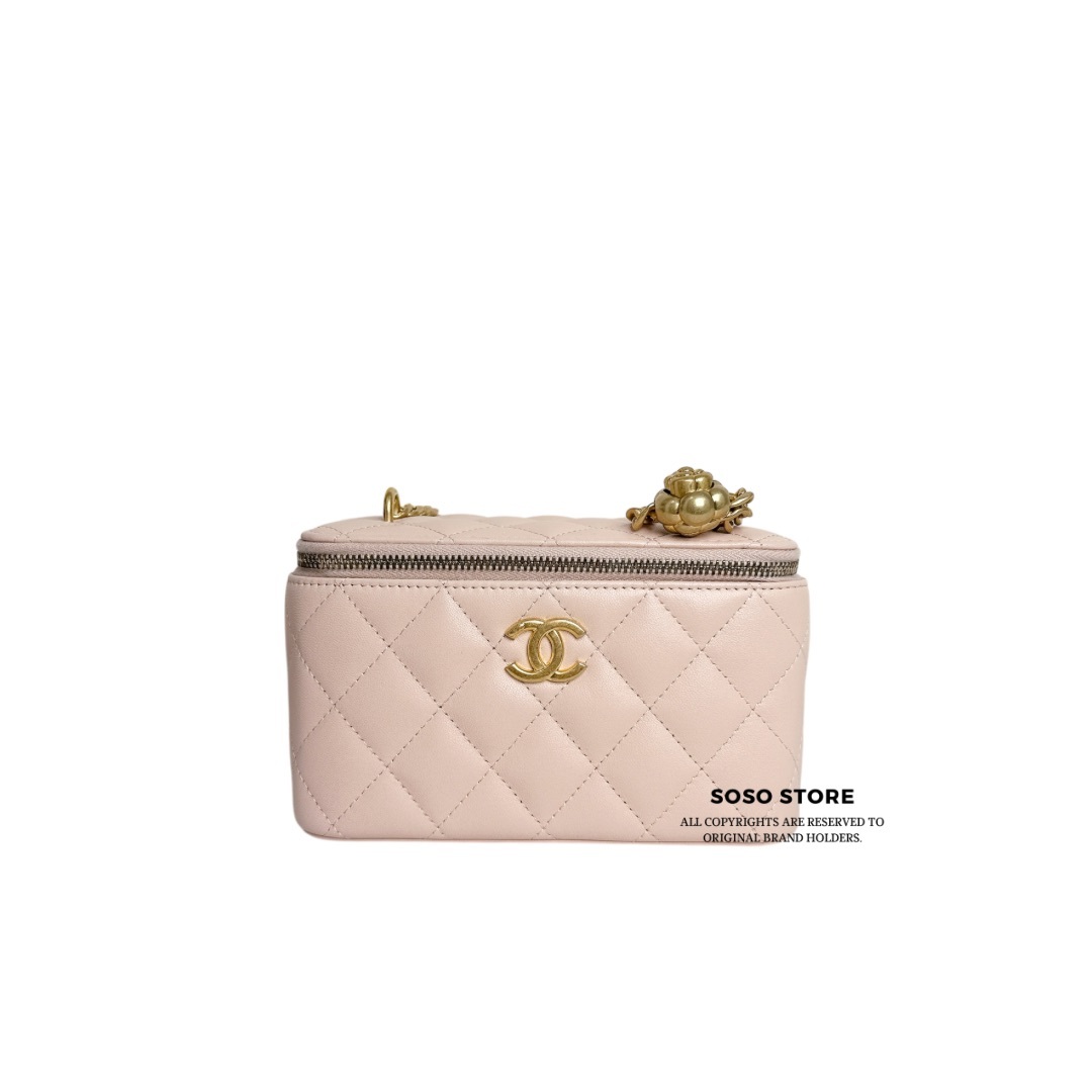 Chanel Long Box With Flower Lock - Pink / Ghw