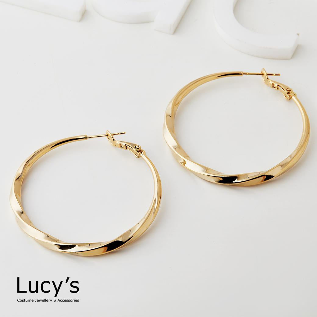 扭曲圓圈 圈型耳環 (二色) (124763/124764)