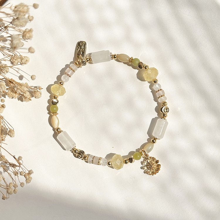生日花 • 拾月拾柒 • 向日葵 – 白水晶 – 手鍊