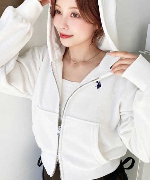 U.S.POLO ASSNxAda. 短版 刷毛 連帽外套