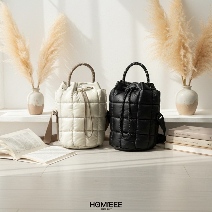 Nike Sportswear Puffle Tiny Tote 水桶包 黑色 米白 [HQ6709]