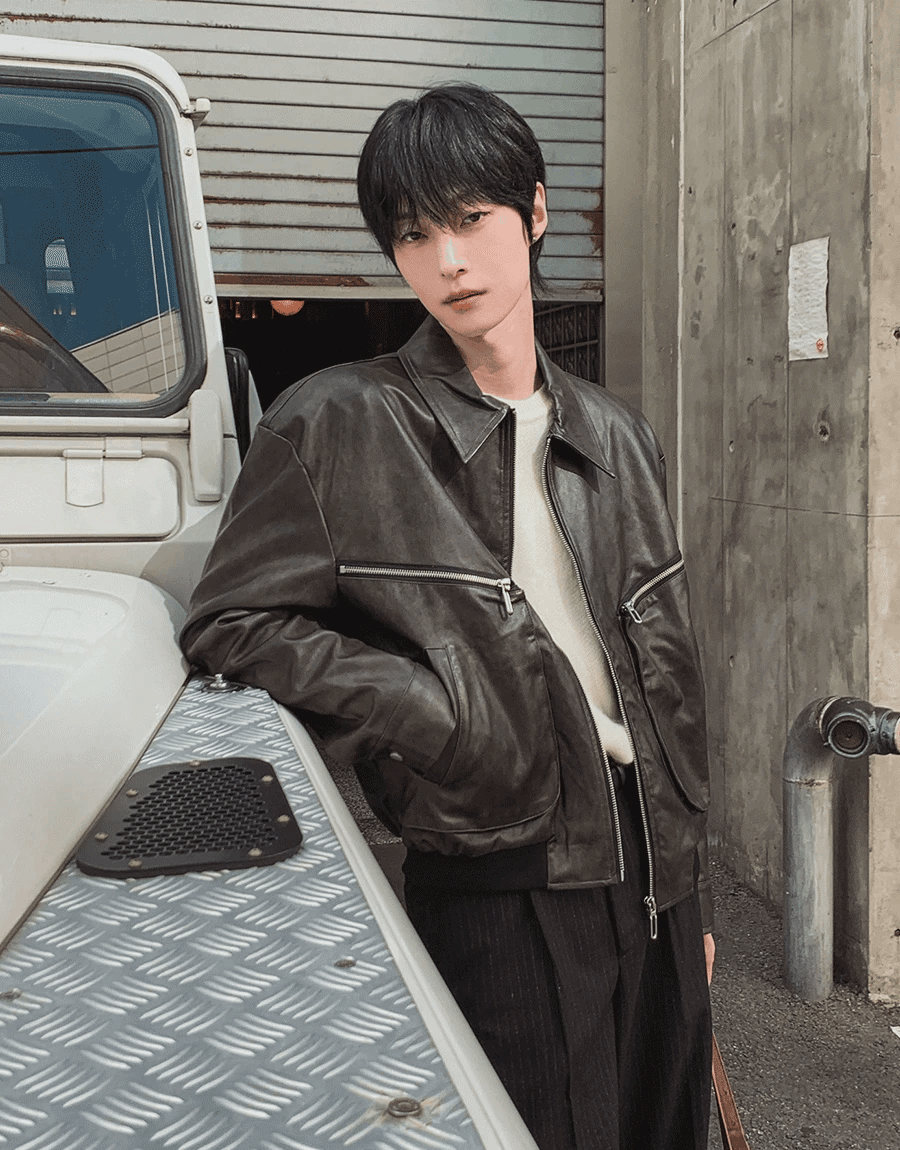 凱羅拉鍊皮夾克