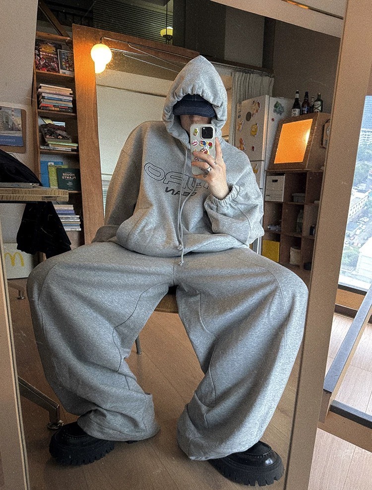 Aurocean鬆弛感 廓形 棉褲