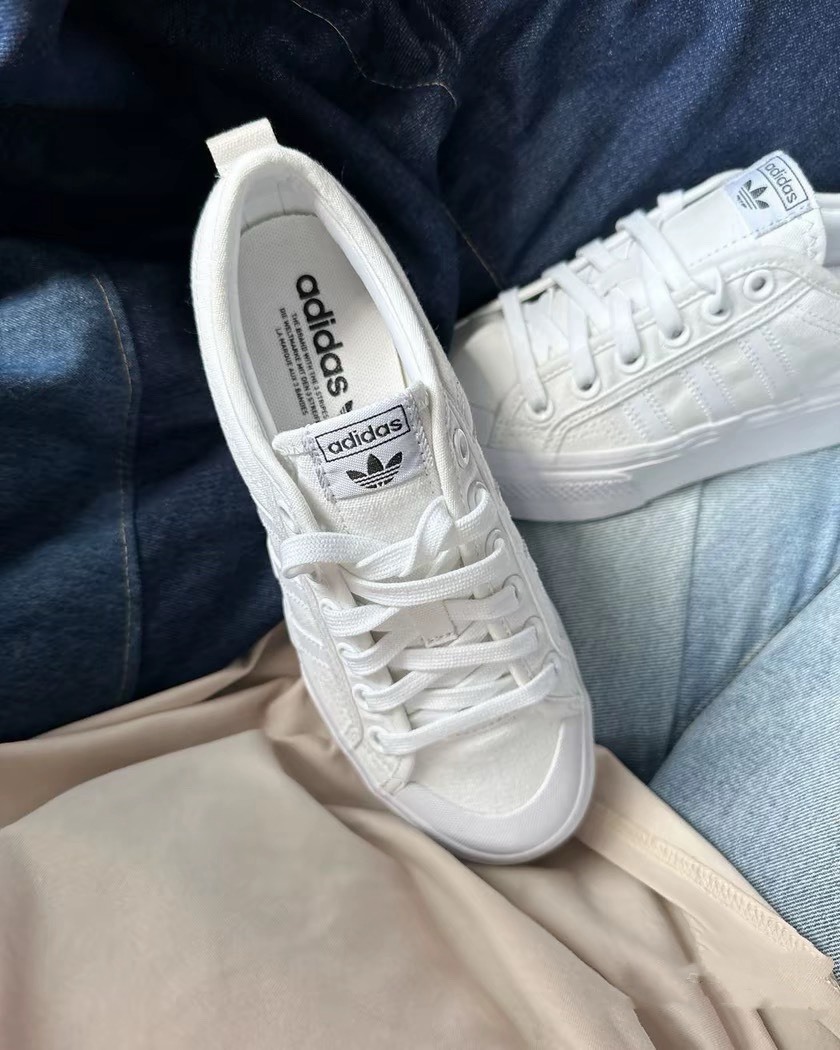 【現貨】Adidas Originals Nizza Platform 防滑耐磨厚底板鞋 白色 FV5322