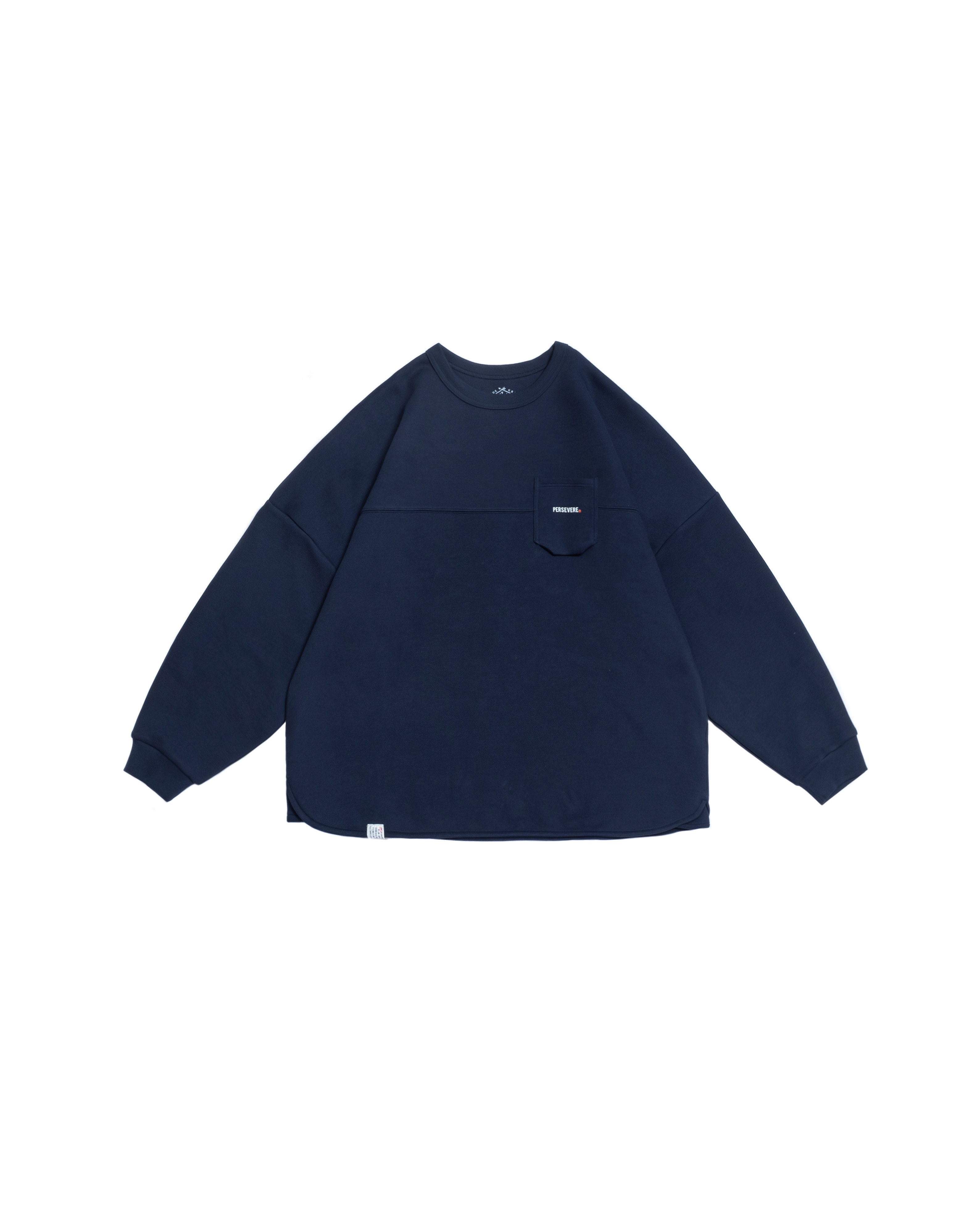 Persevere trimmed classic L/S pocket T-shirt - Navy