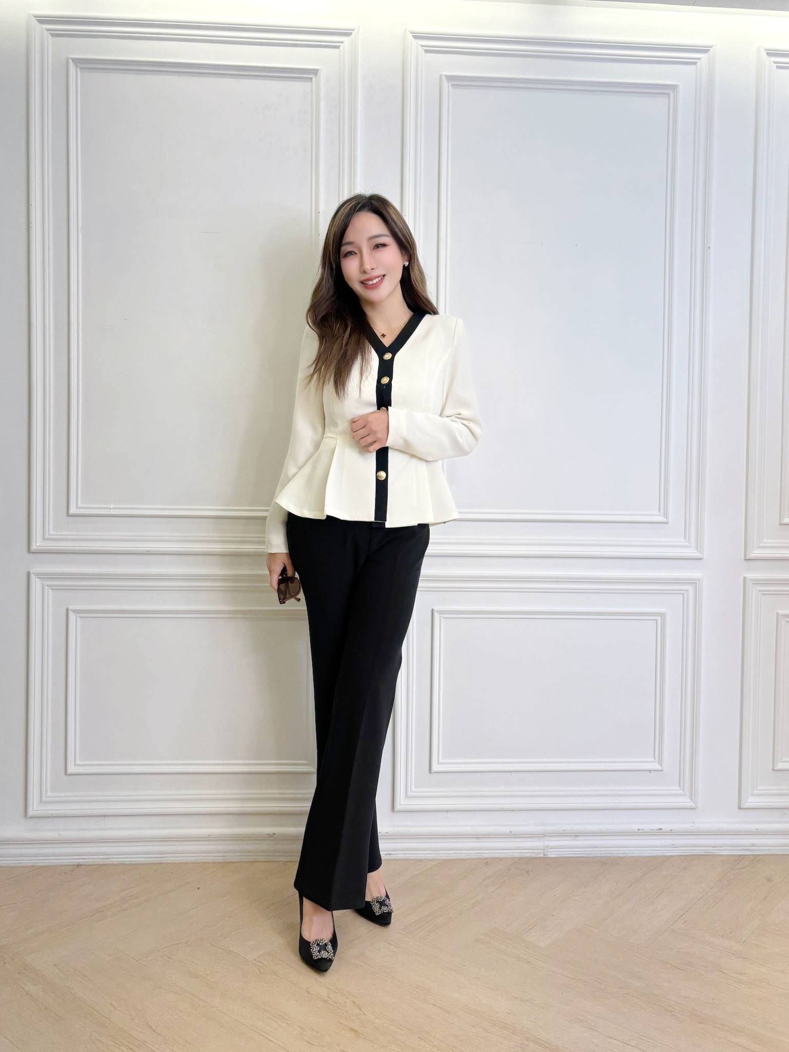 舒適彈性長腿靴型褲