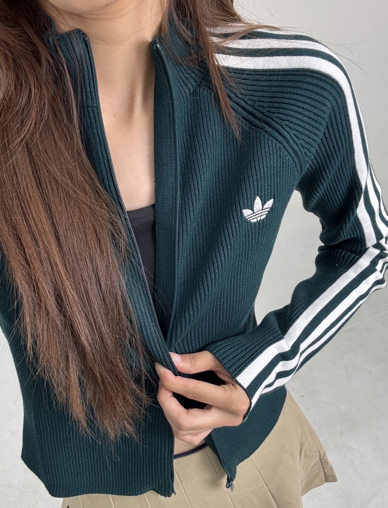 代購-Adidas Originals ADICOLOR SLIM KNIT TRACK TOP 條紋修身 外套 女 3色