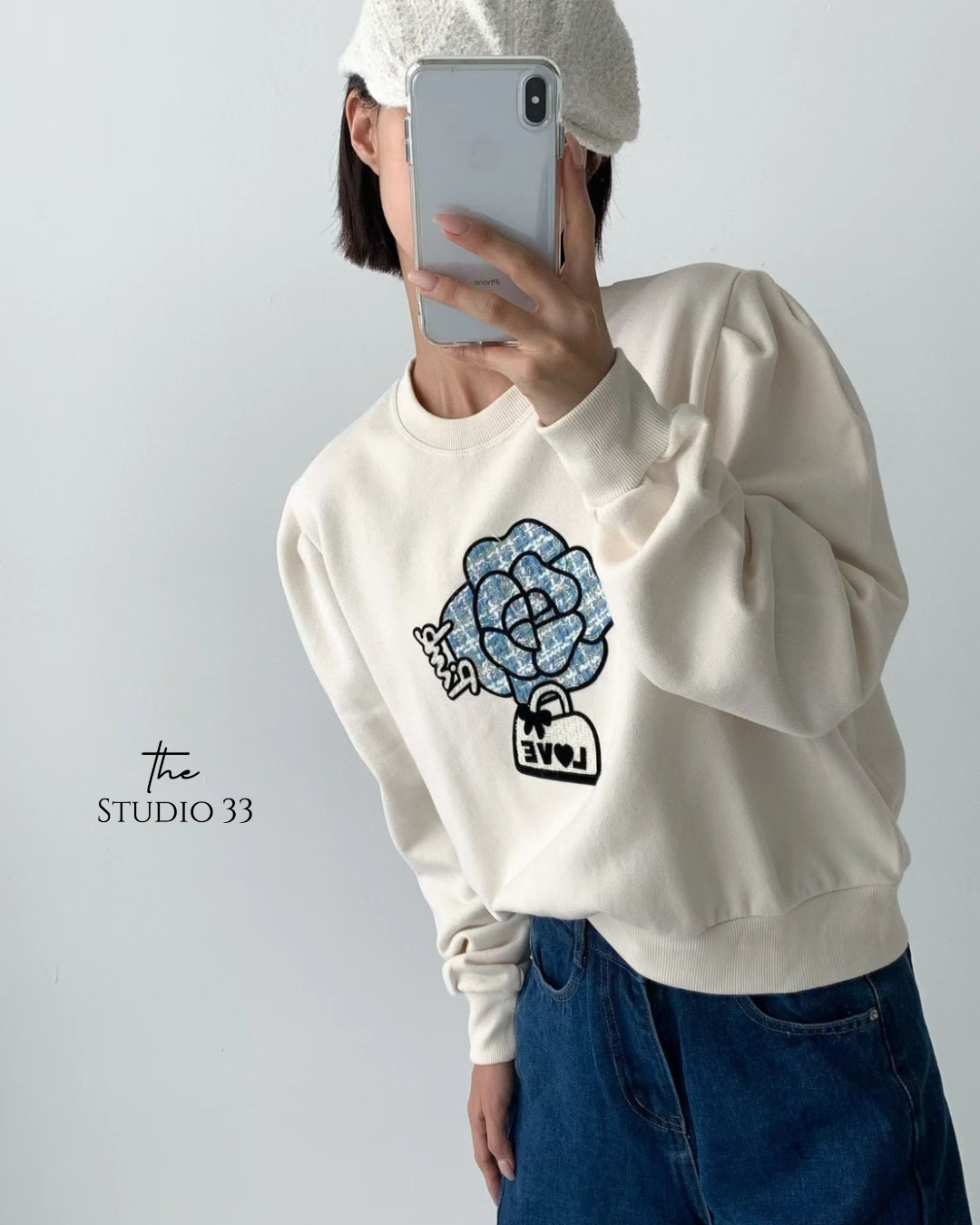 Marie-Marie  毛呢山茶花小澎袖上衣