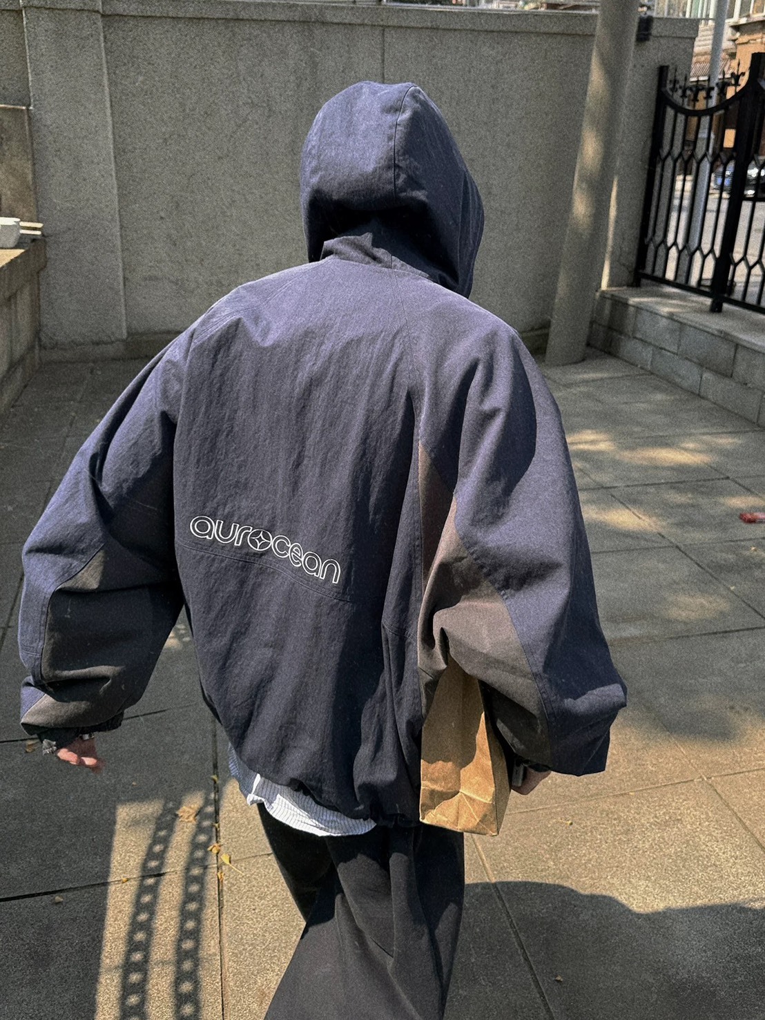 Aurocean復古 連帽 衝鋒 廓型 外套