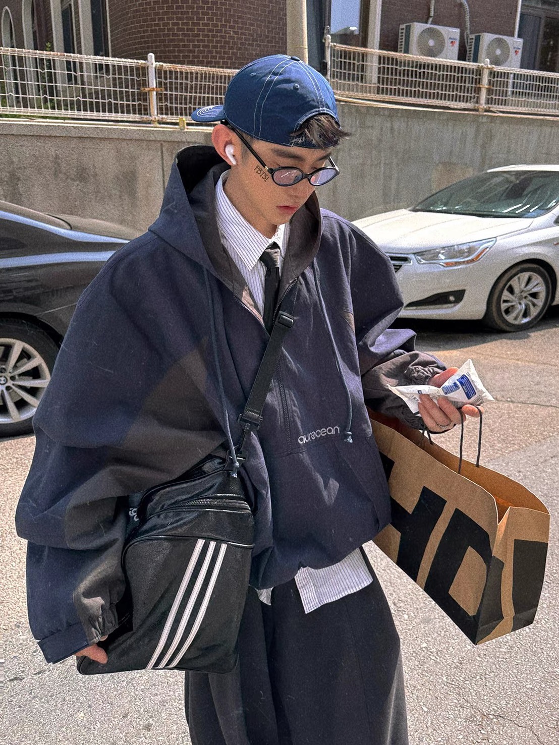 Aurocean復古 連帽 衝鋒 廓型 外套