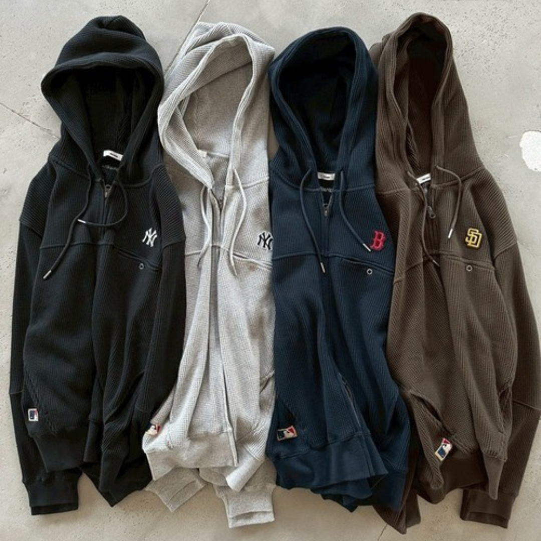 "代購" Perushu × MLB 華夫格 連帽外套