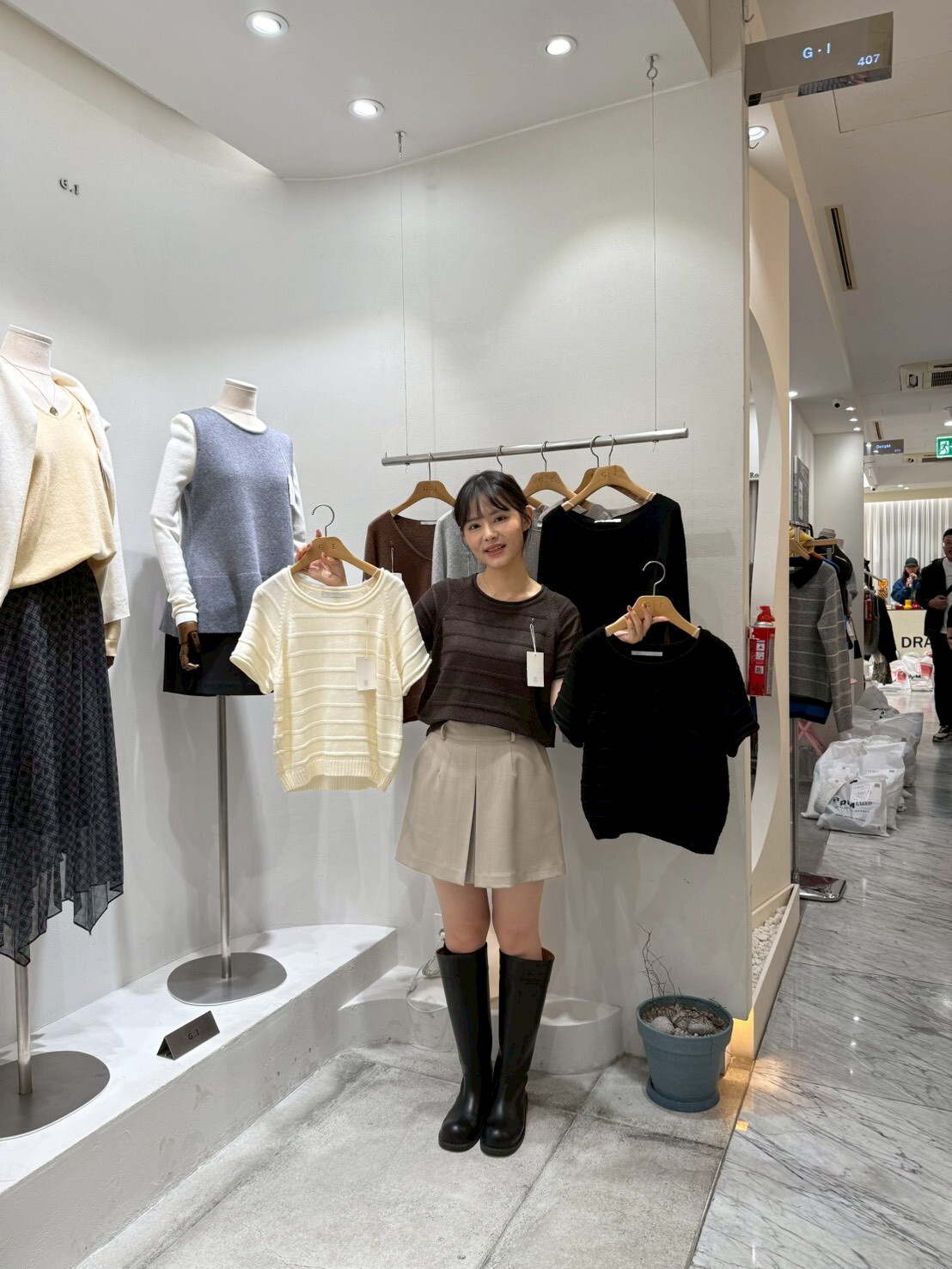 GI5127 立體紋路插肩針織上衣