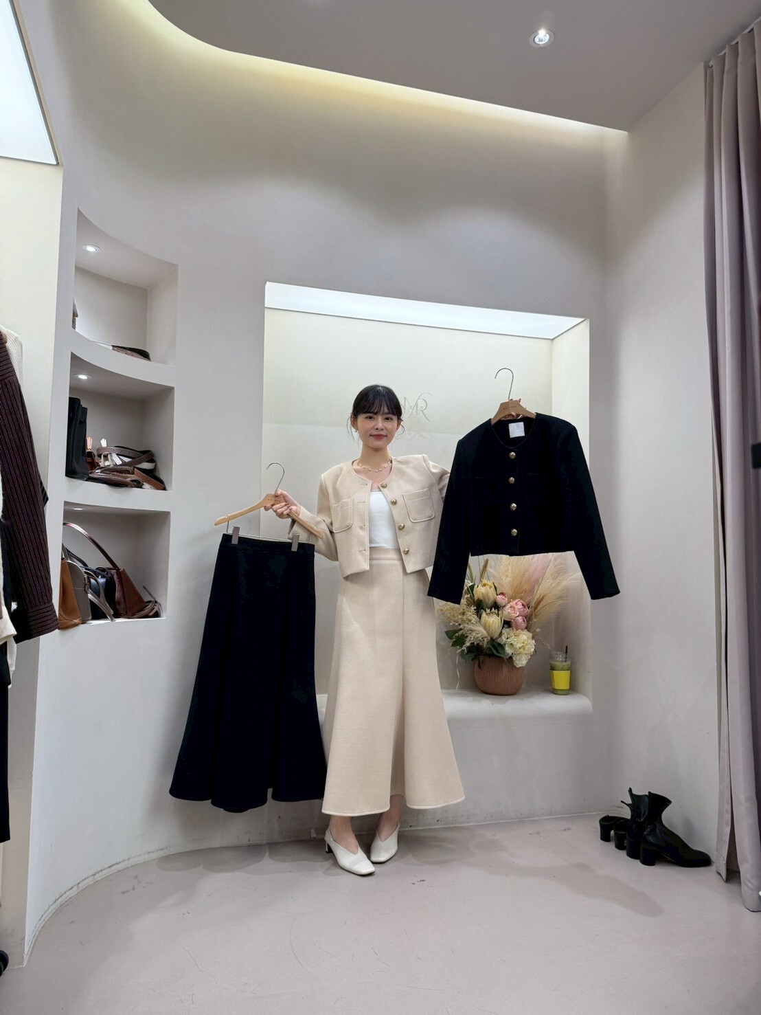 MA5116 紋路感法式金扣外套