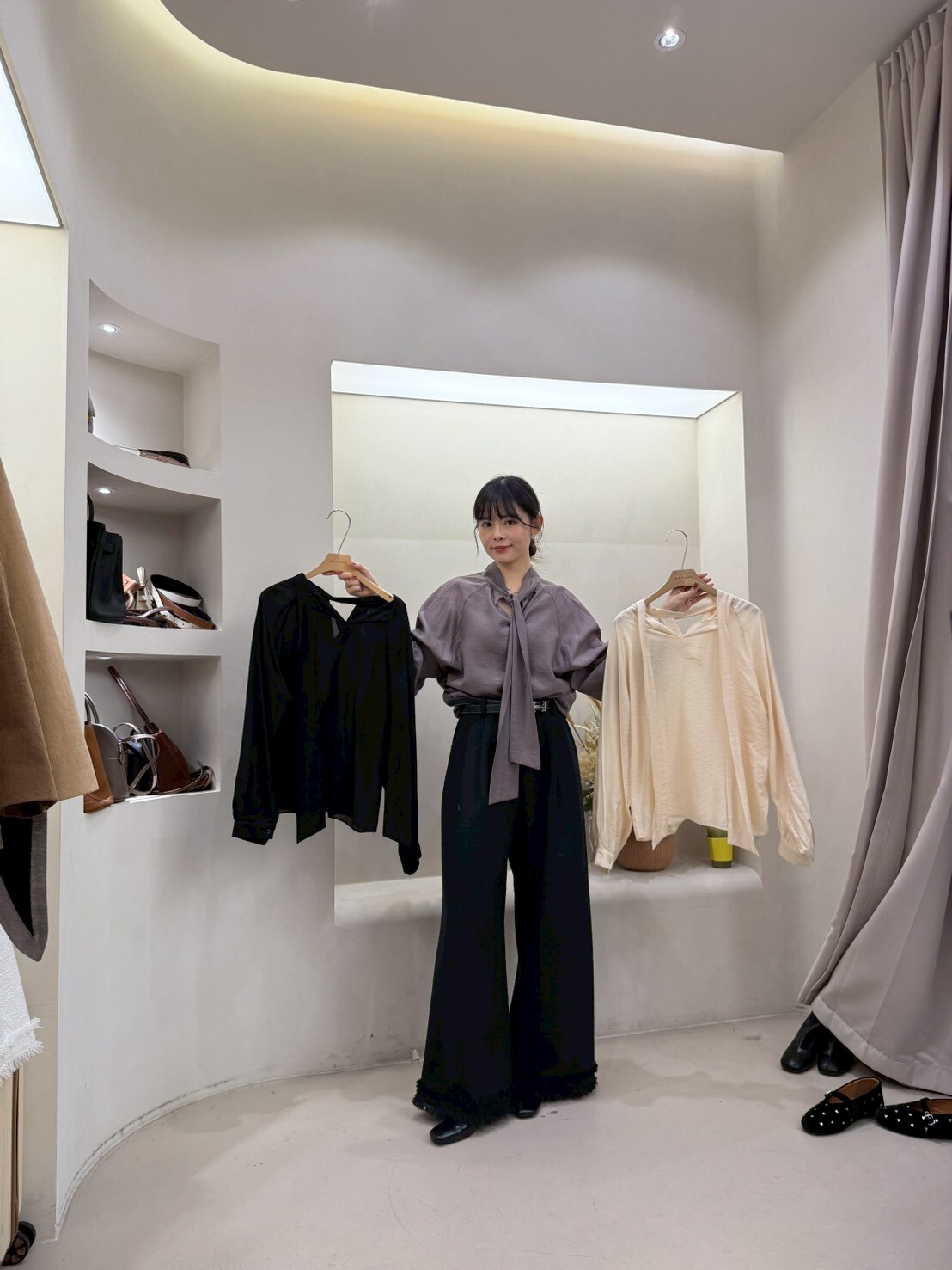 MA5112 微皺感天絲領巾上衣