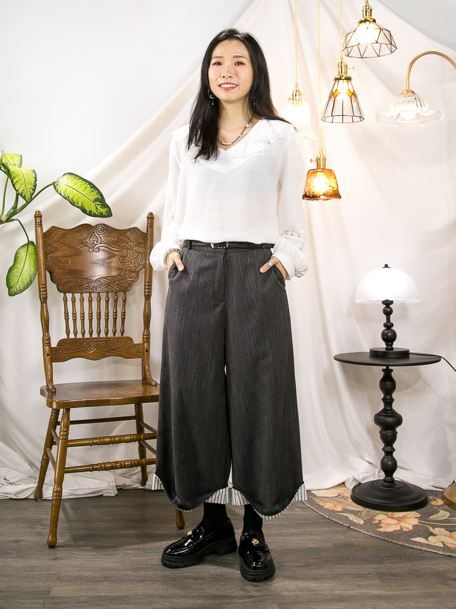 ⬇️開倉低至半價😱FINALSALE📣 反領邊LACE．麻棉料TOP【不設退換】