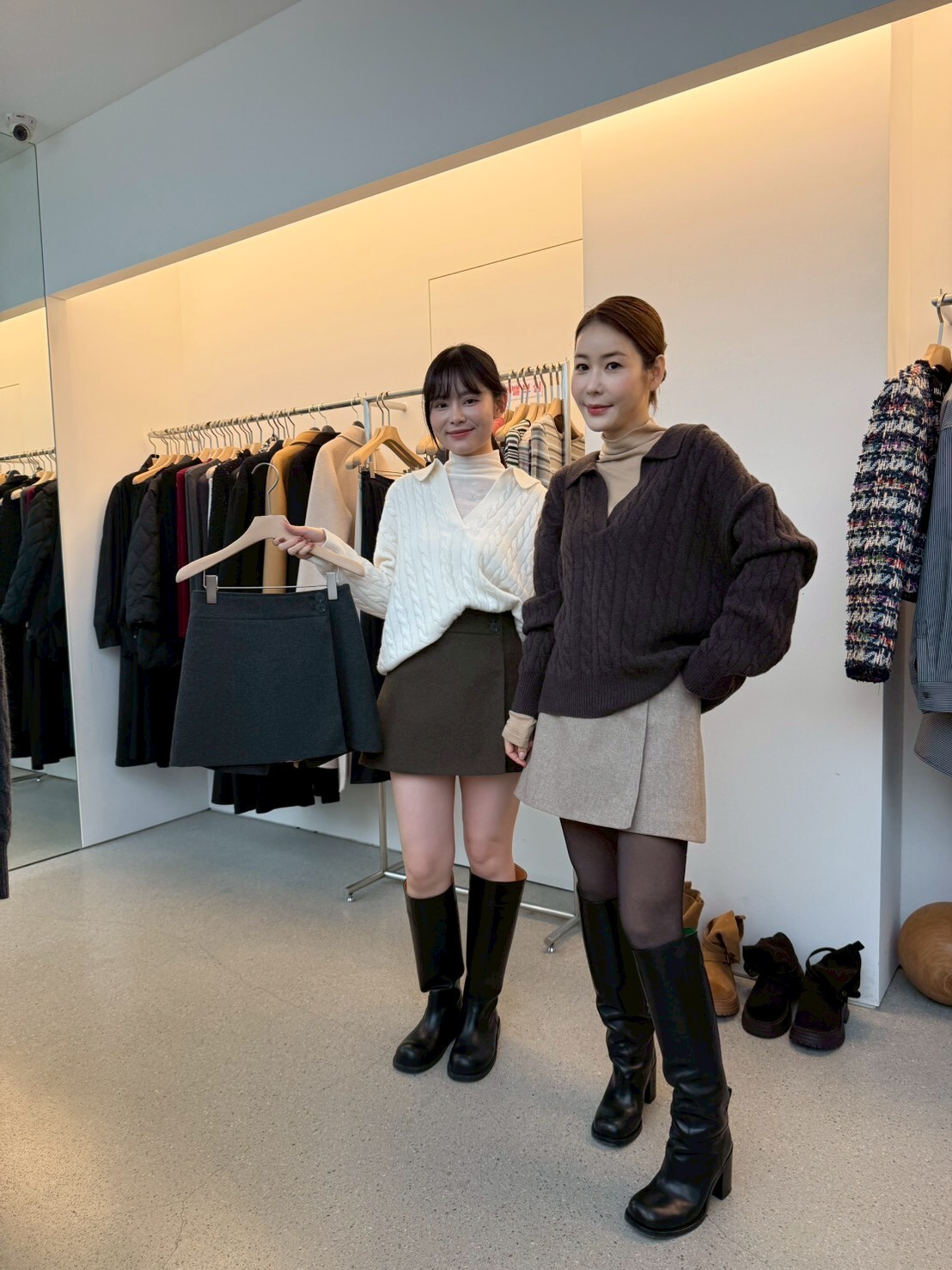 JU5151 毛呢混色前頁短裙褲 (S/M)