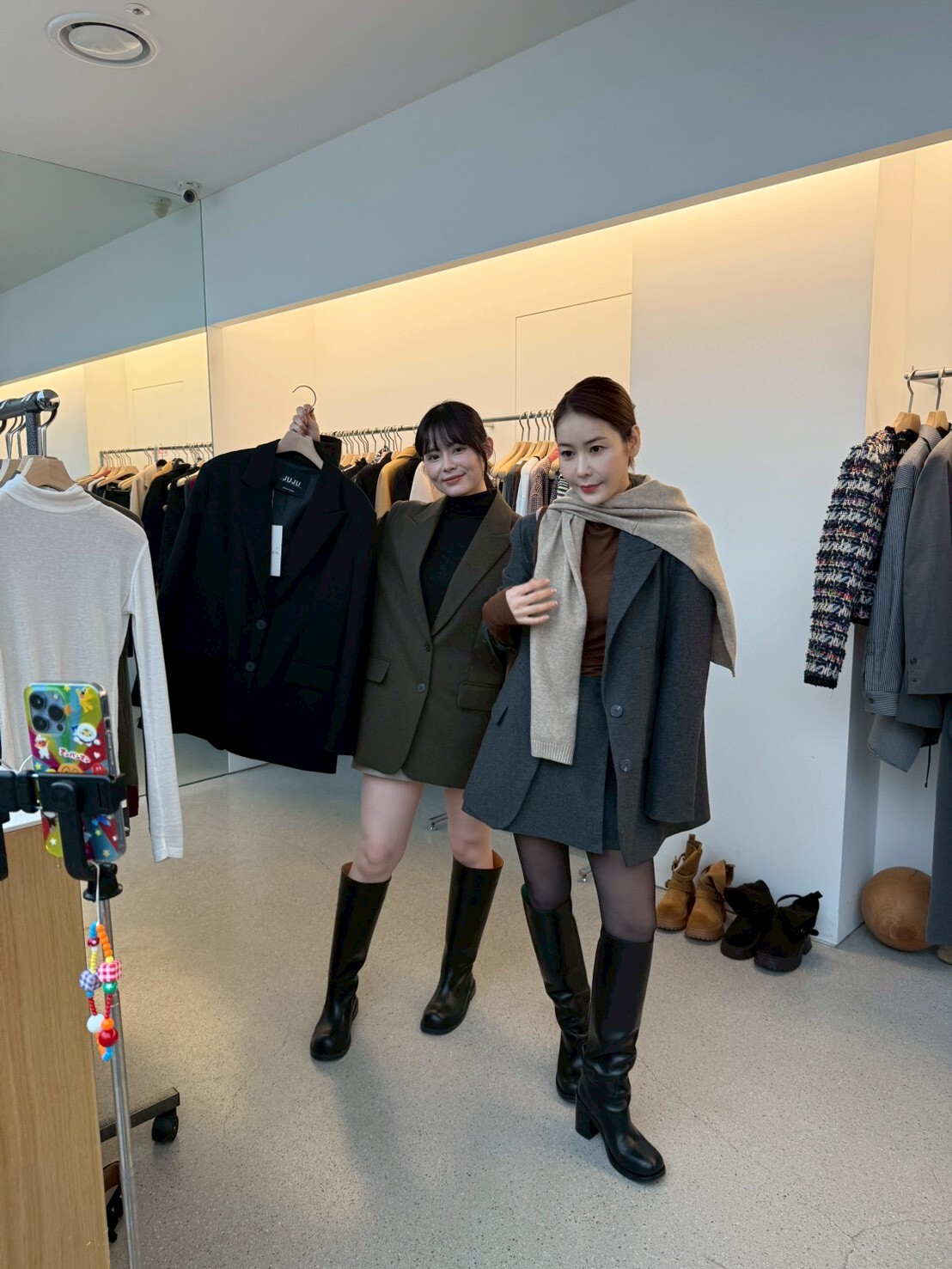 JU5153 毛呢混色西裝外套