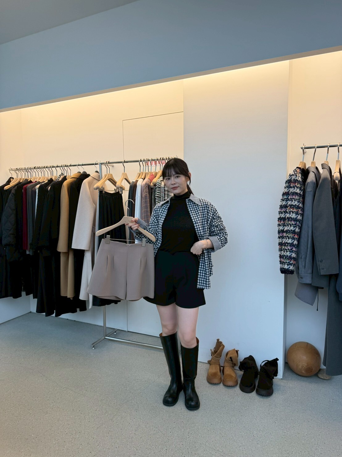 JU5119 高腰顯瘦壓摺闊腿短褲 (S/M)