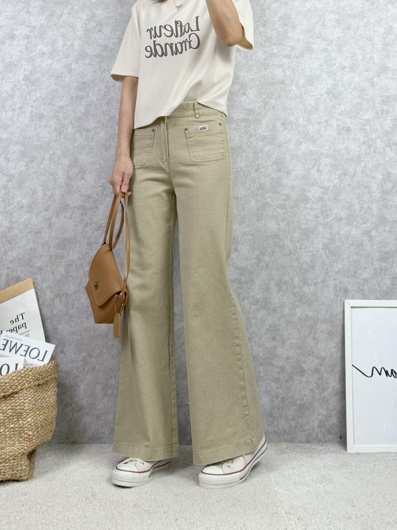 讓舒適與造型間自由切換的微喇叭寬褲(正韓)