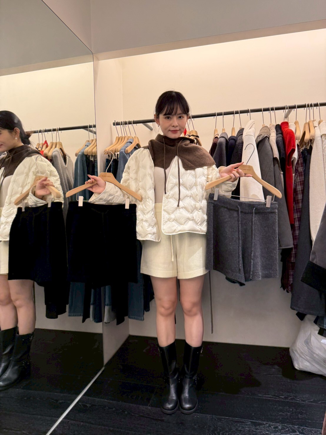 OB5121 羊毛橡筋腰束繩短褲