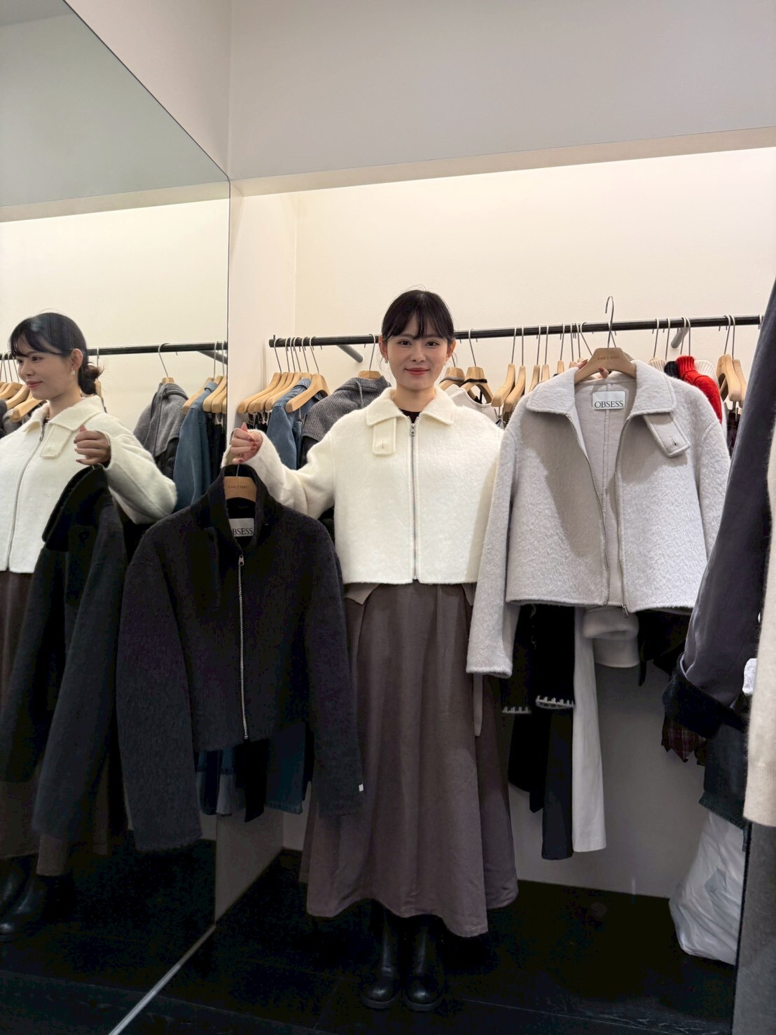 OB5131 小羊駝毛拉鍊外套 *特價* (優惠碼同充值購物金不適用)