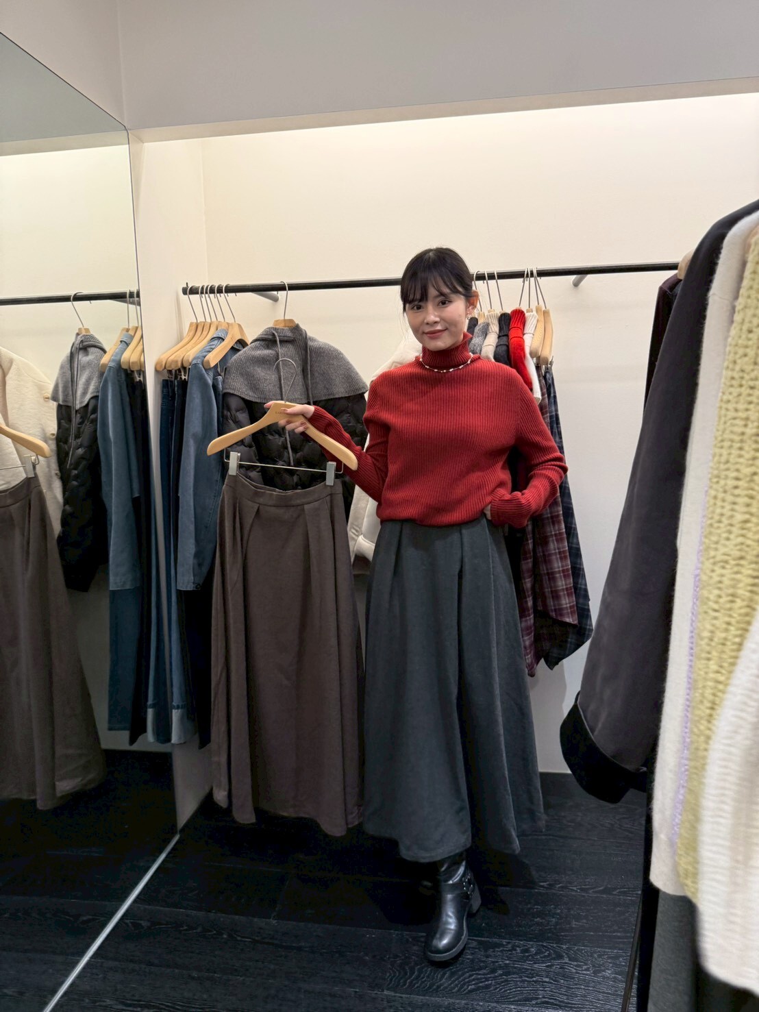 OB5130 高腰打摺長西裙