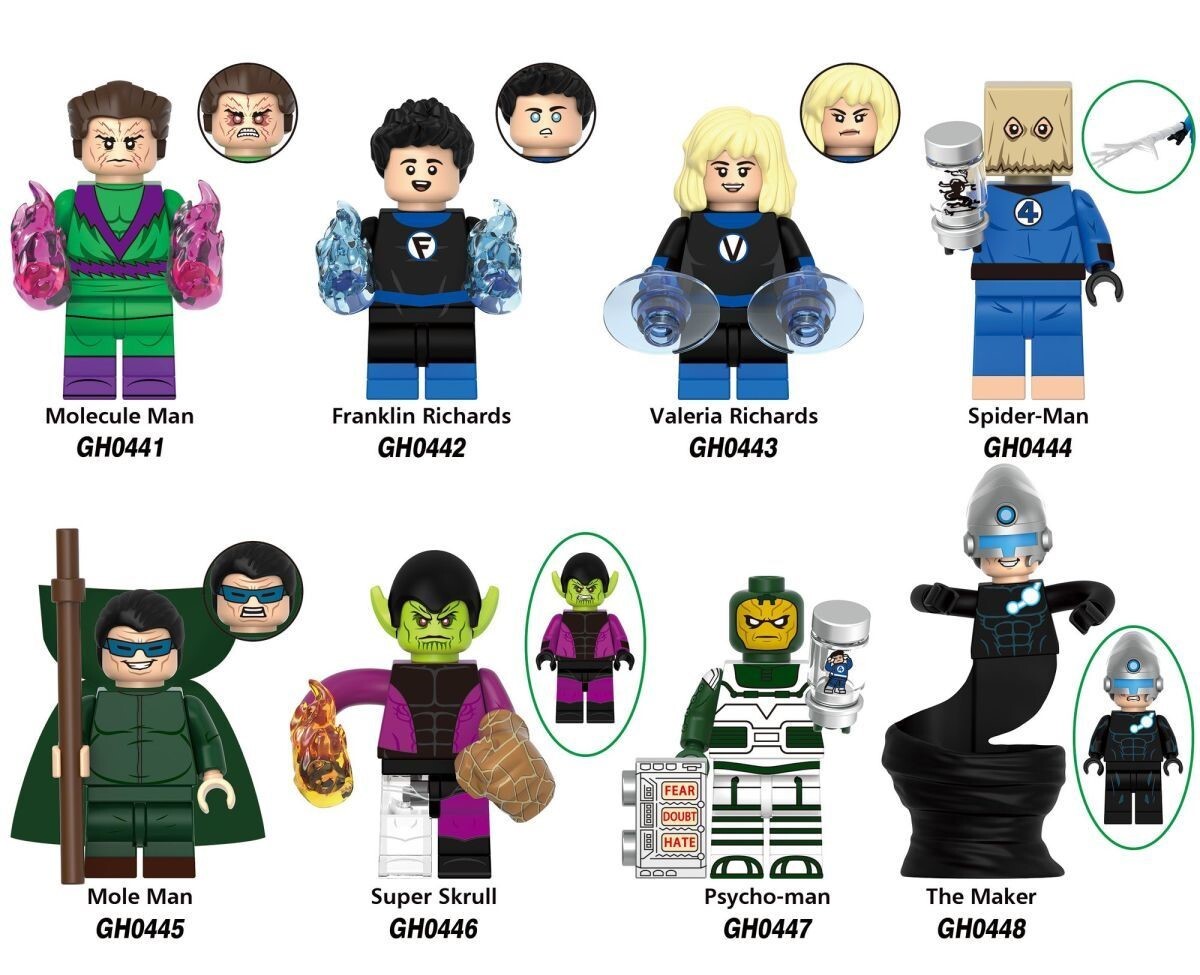 The Fantastic Four Custom Minifigures Minifigs Set Fit Lego G0159