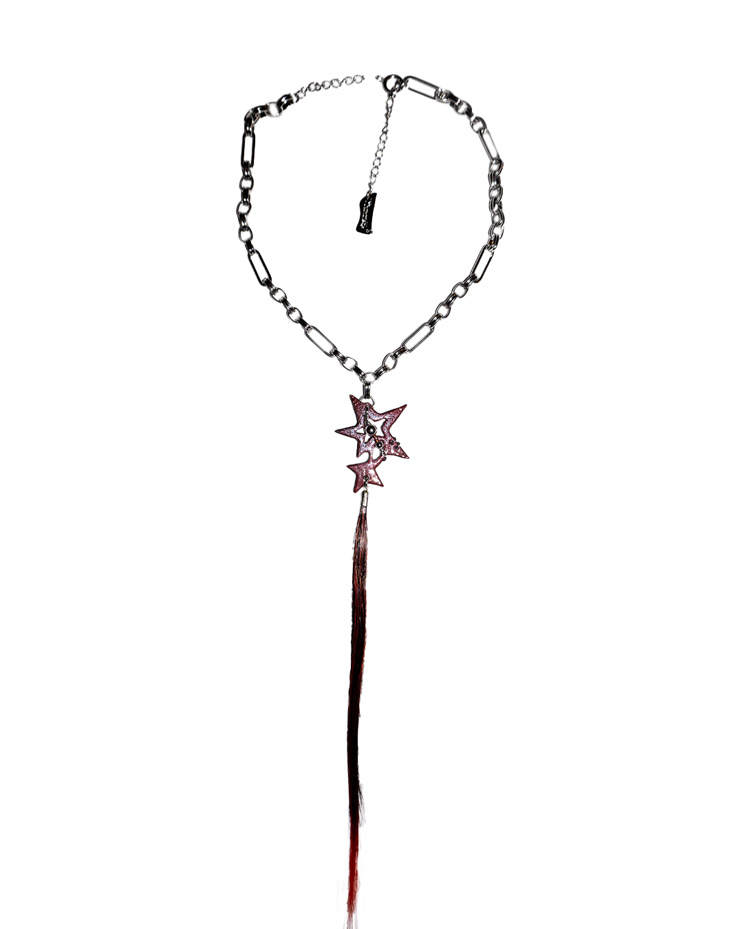 theavantsigils Rouge Double Star Hair Tie Enamel Necklace