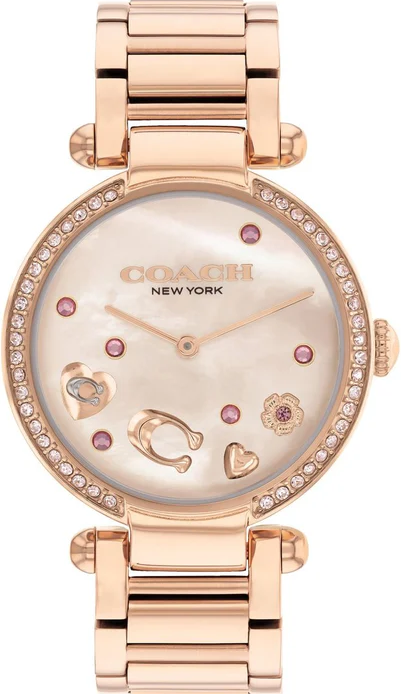 萬年鐘錶 -  COACH 錶  珍珠貝面盤經典玫瑰金女錶 14504266  錶徑34MM