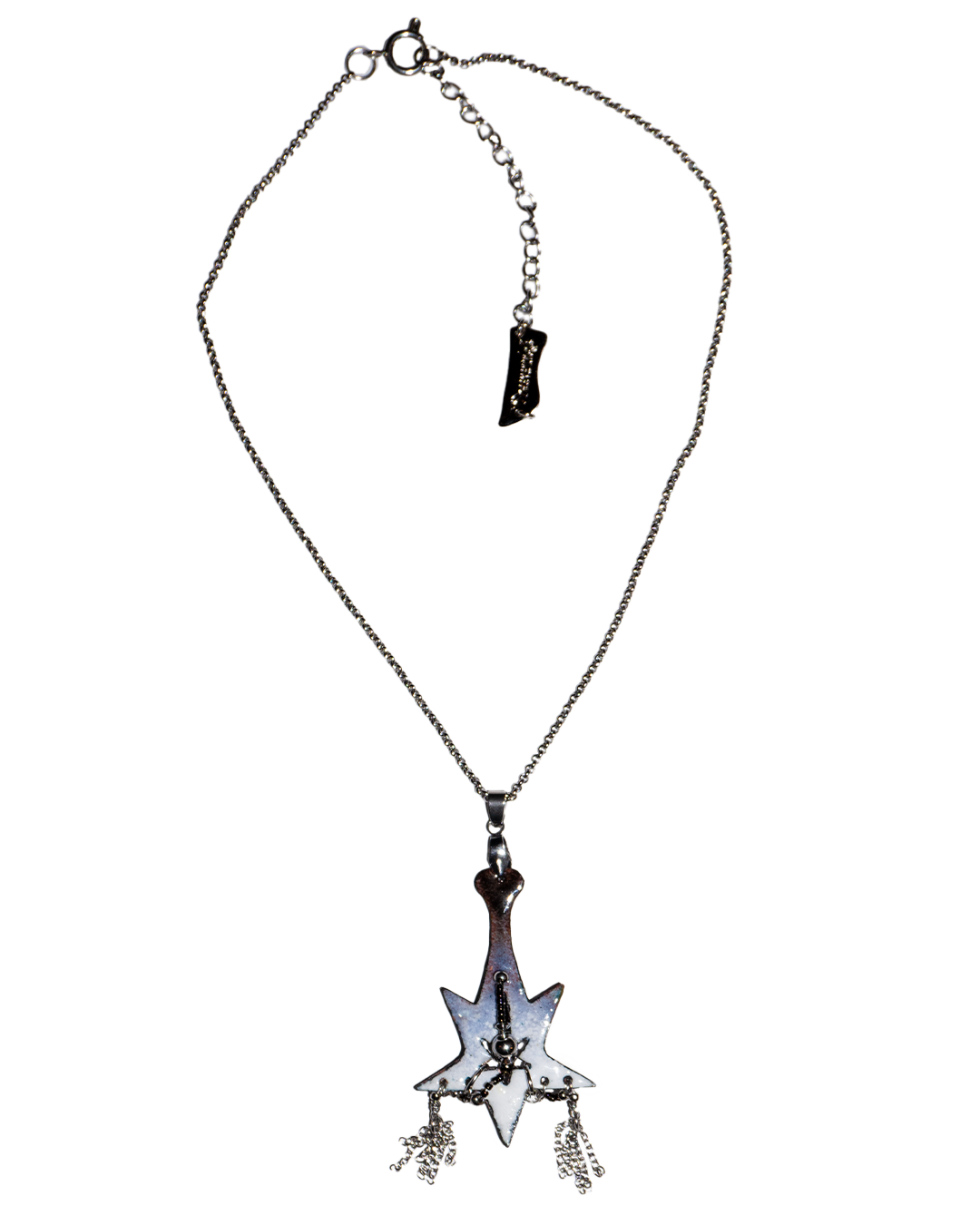 theavantsigils 條紋漸層流蘇琺瑯項鍊（雙面配戴）