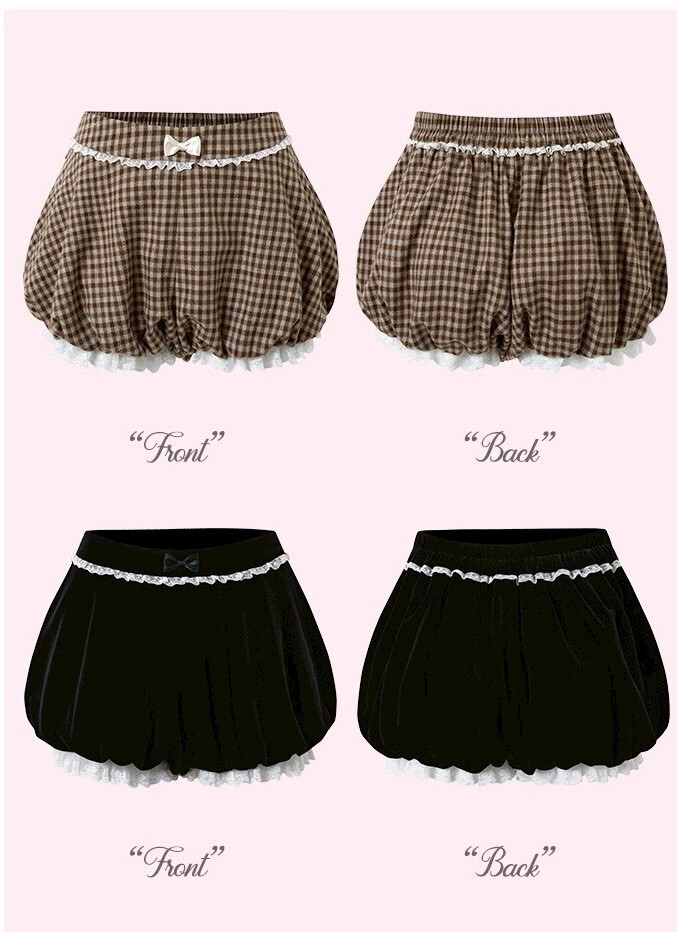 設計師家褲頭小蝴蝶結後鬆緊花苞褲